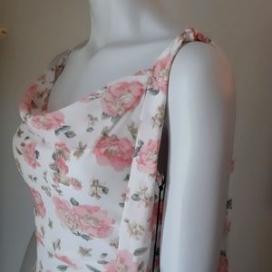 ⭐ LPA MAXI DRESS PINK WHITE XS c